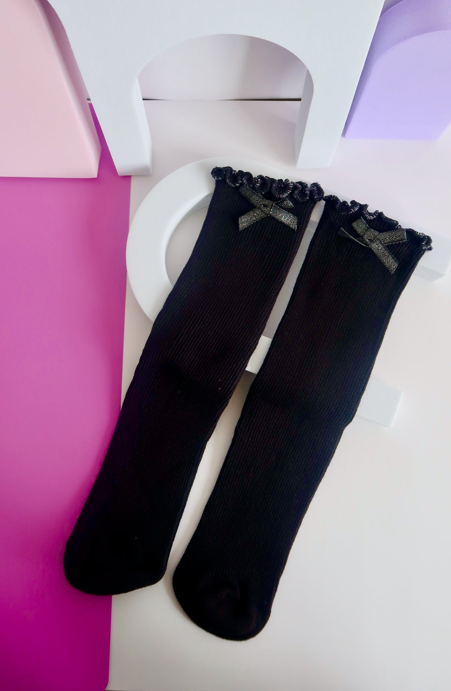 Black Ribbon Babies Socks