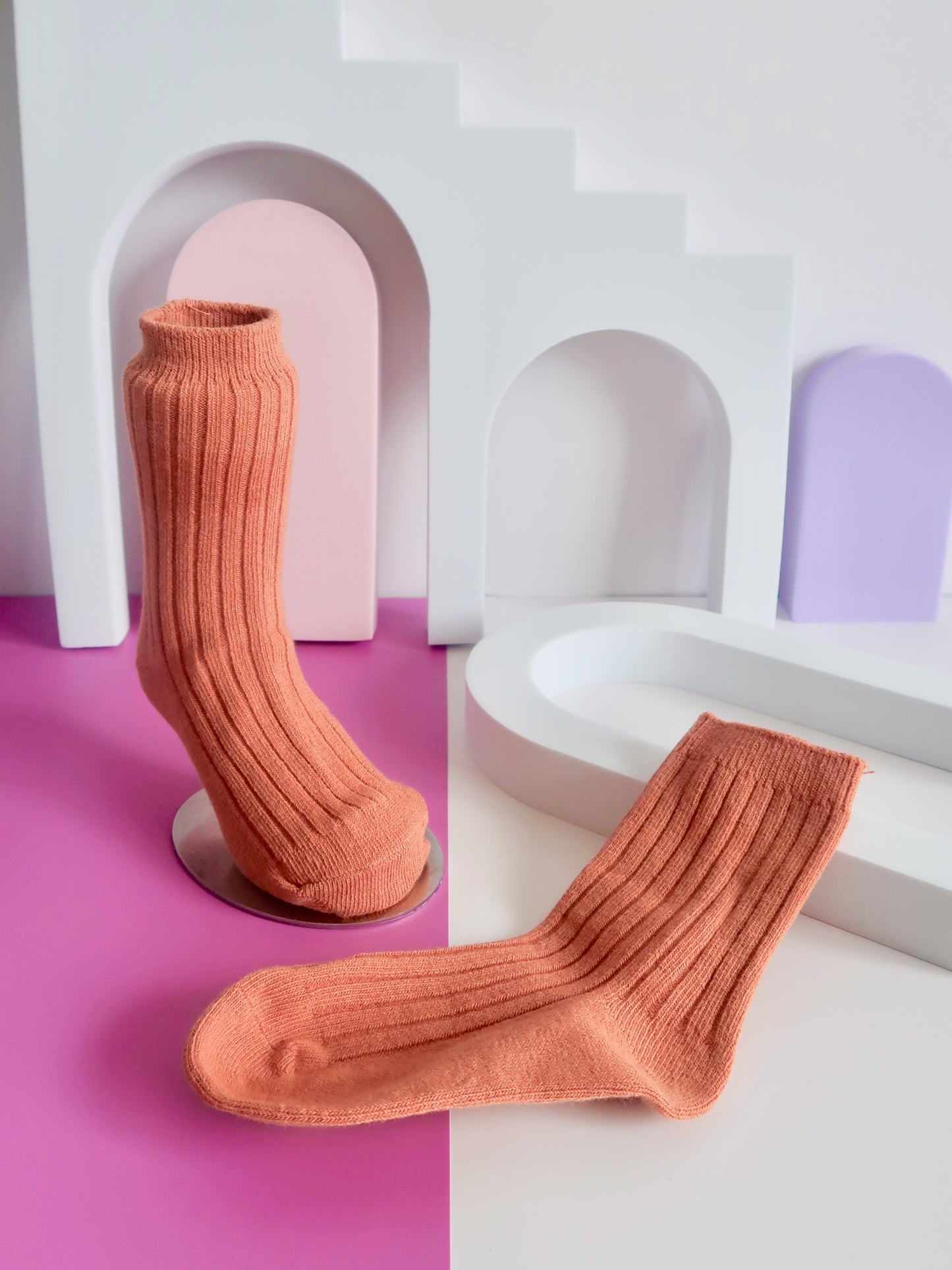 Plain Orange Babies Socks