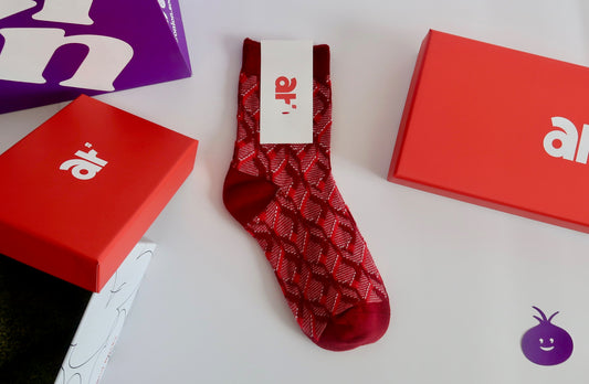 Almond Rocks Red Diamond Socks