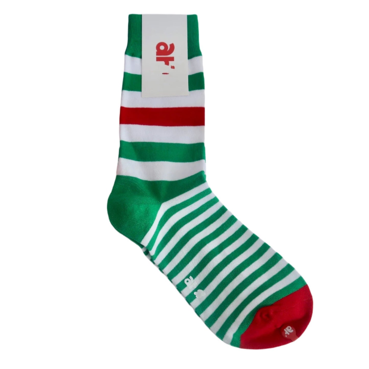 Almond Rocks Old Skool Red - Green Stripe Socks