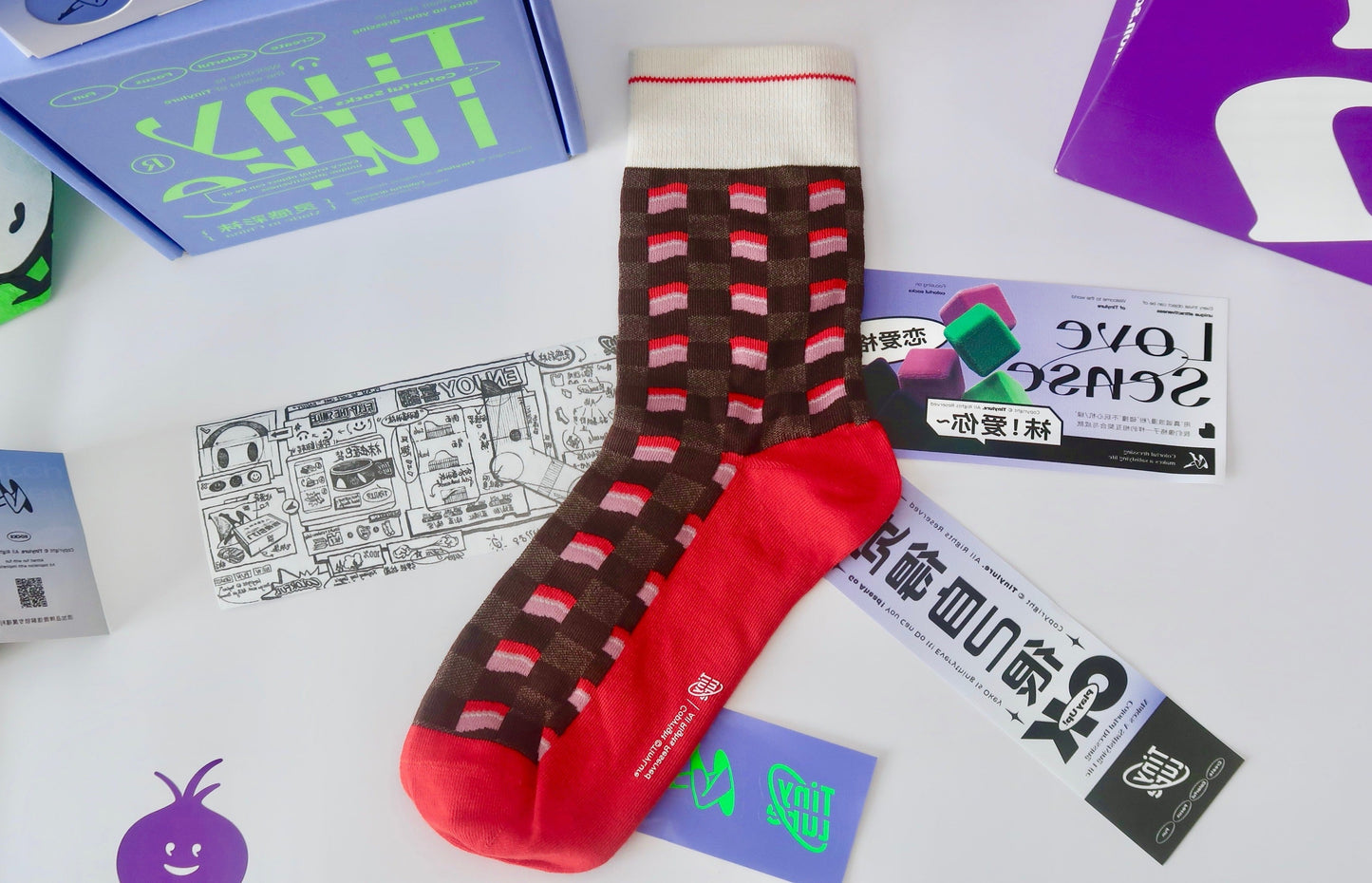 Tiny Lure MEAT Red/Brown Socks