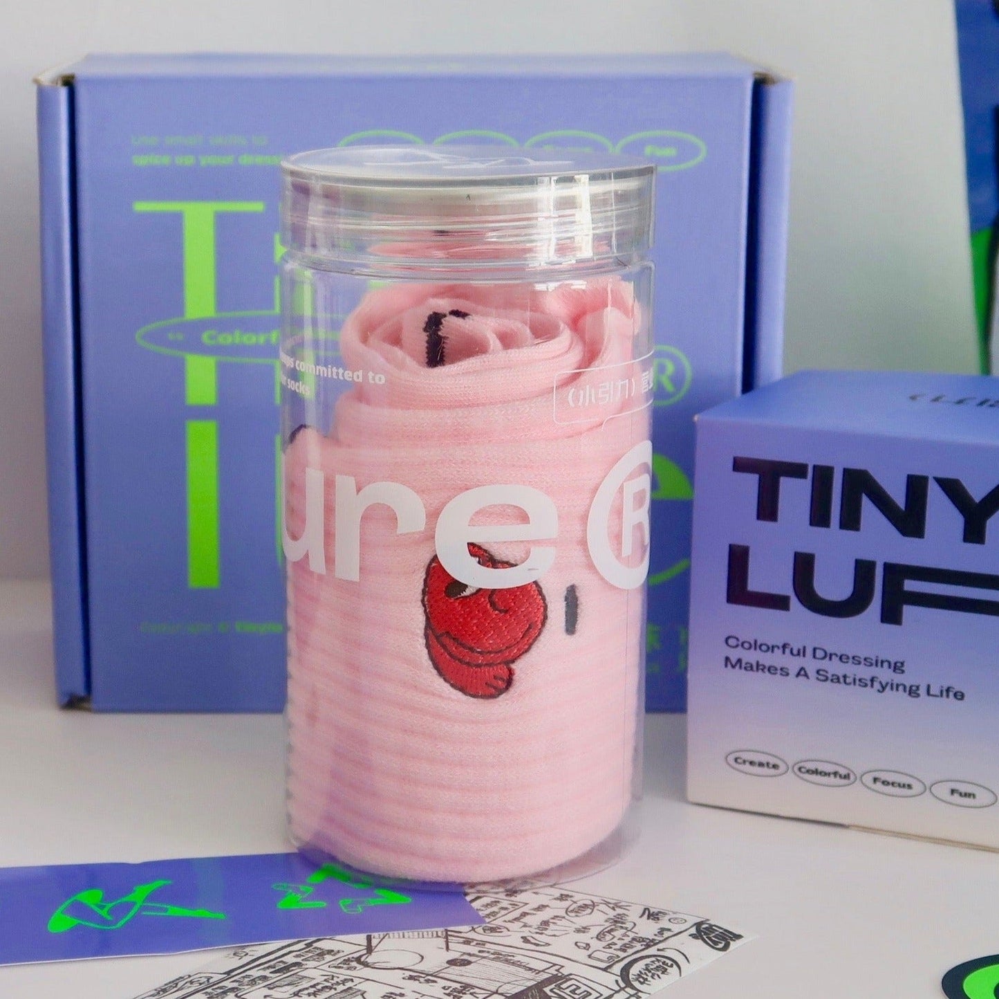 Tiny Lure In A Tin Socks - Cherry Pink