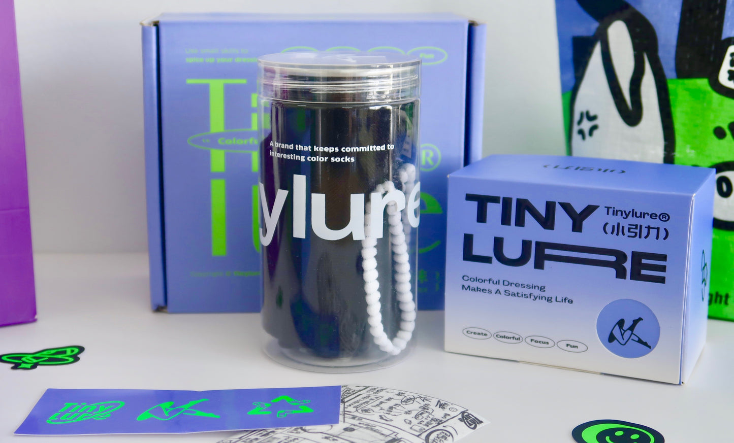 Tiny Lure In A Tin Socks - Shades of Black