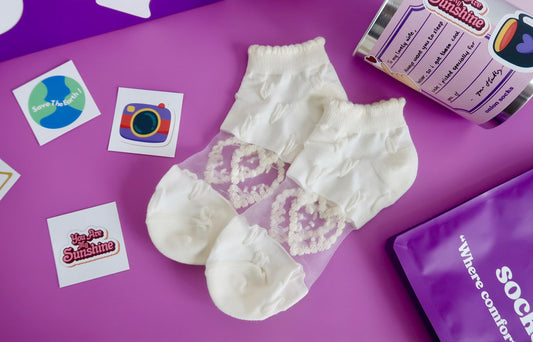 Heart Shape Sheer Adult Socks