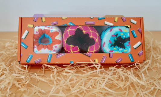3 Donuts in A Box Socks