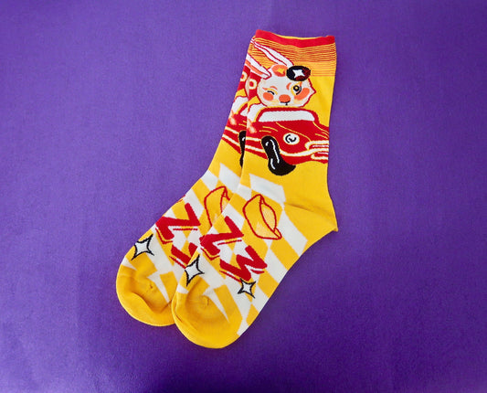 Yellow Rabbit New Year Adult Socks