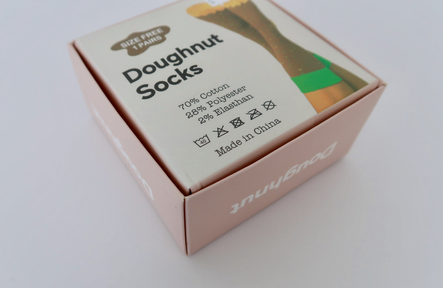 Donut Socks with Brown Box
