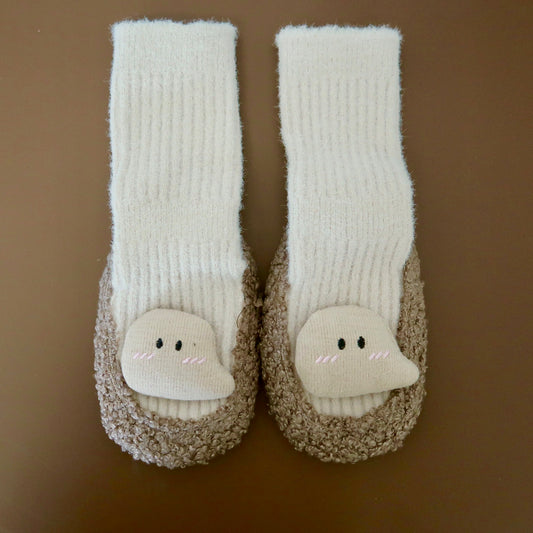 Brown 3D Fleece Baby Socks