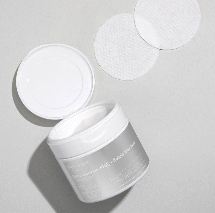 MARY & MAY Gluconolactone PHA+ Betula Alba Juice Cleansing Pad