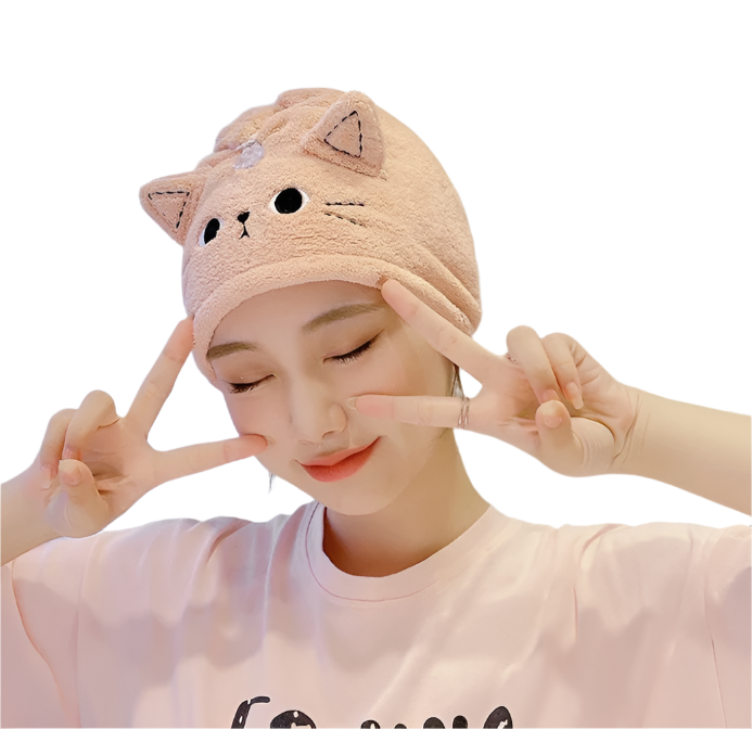 Cute Cat Hair Drying Towel