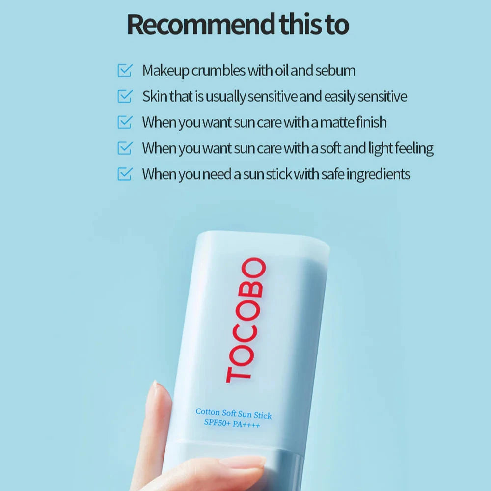 TOCOBO Cotton Soft Sun Stick SPF50+ PA++++ 19g