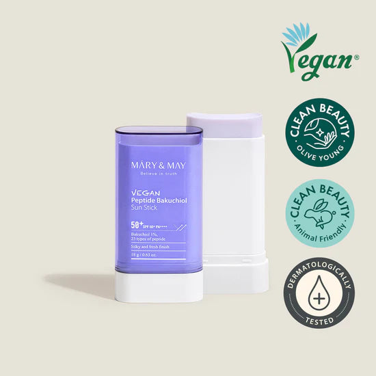MARY & MAY Vegan Peptide Bakuchiol Sun Stick SPF50+ PA++++ 18g