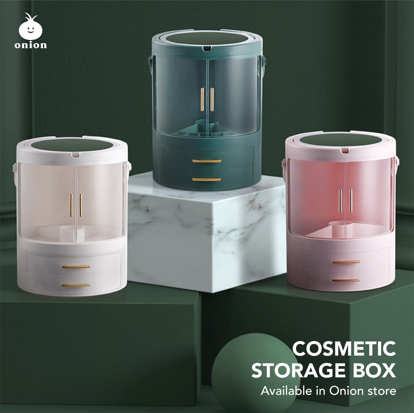Skincare Cosmetics Vanity Storage w Large mirror