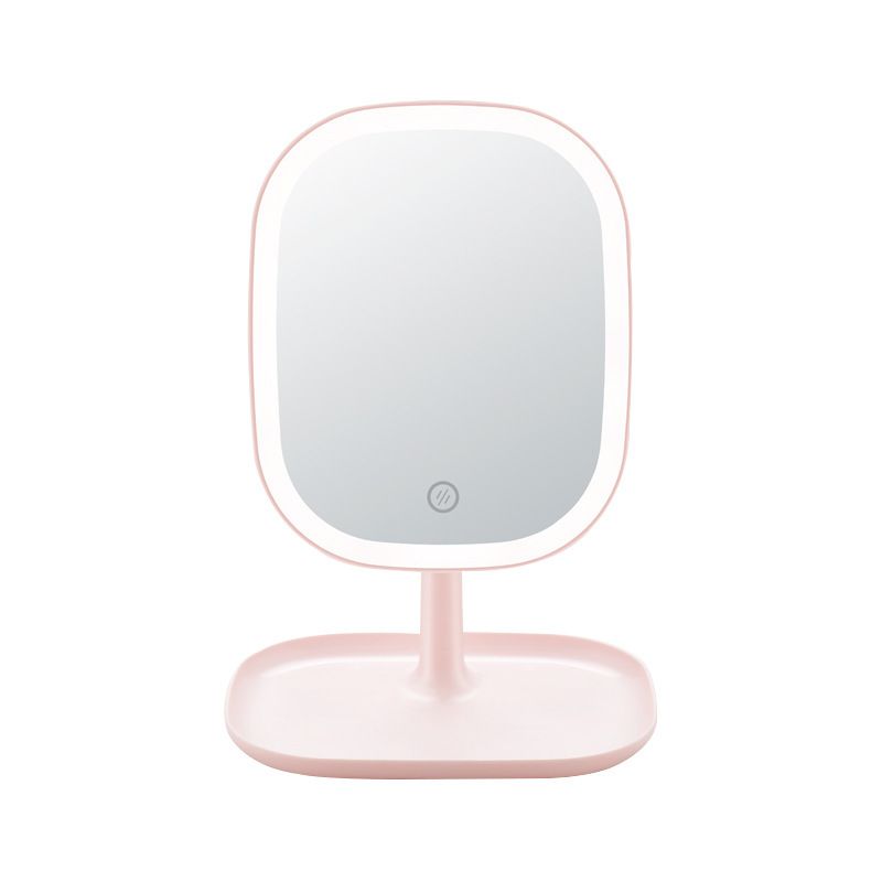 Mini table mirror with LED light