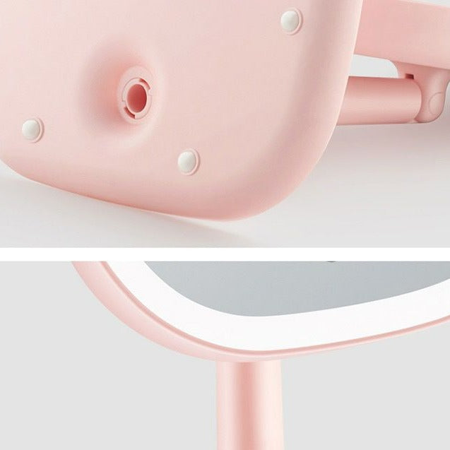 Mini table mirror with LED light