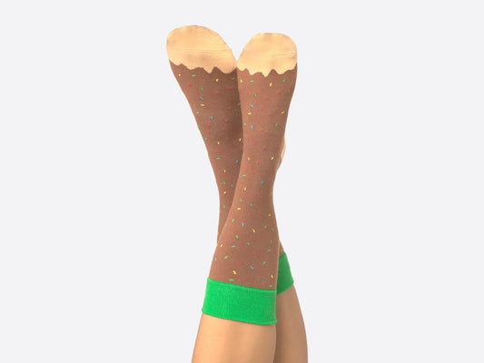 Donut Socks with Brown Box