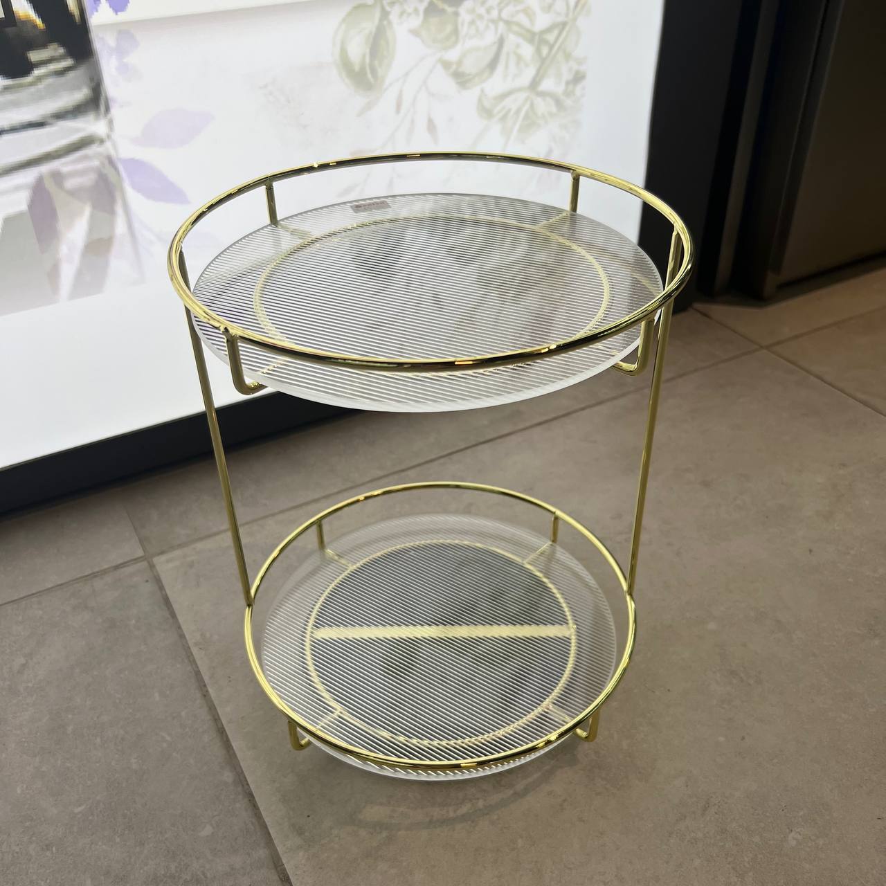 Golden Rack 2-tier Rotating Display Stand
