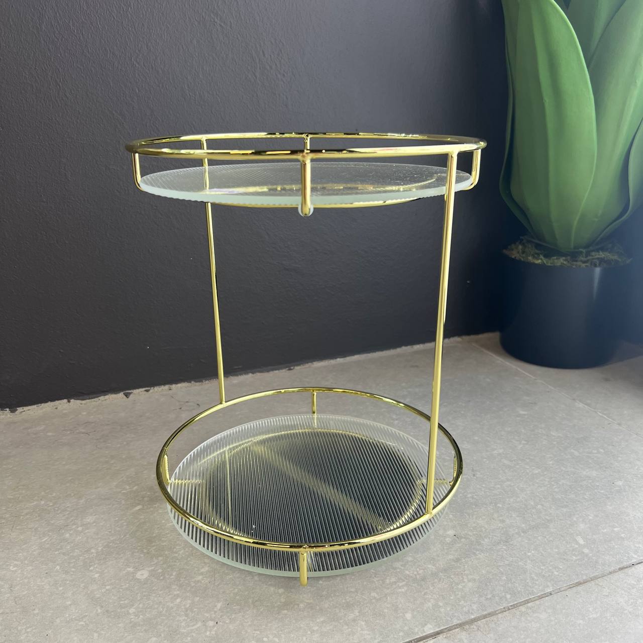 Golden Rack 2-tier Rotating Display Stand