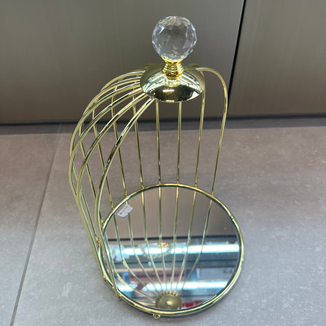 Golden Rack Display Stand - Birdcage Design