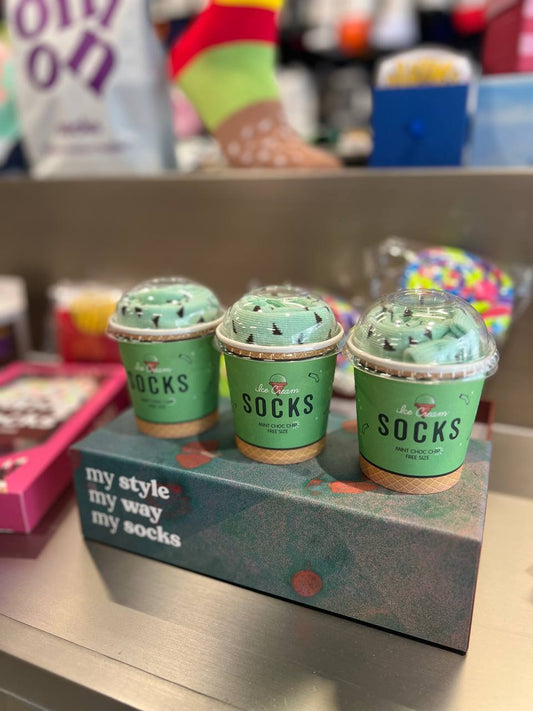 Ice Cream Cup Socks (4 Colors)
