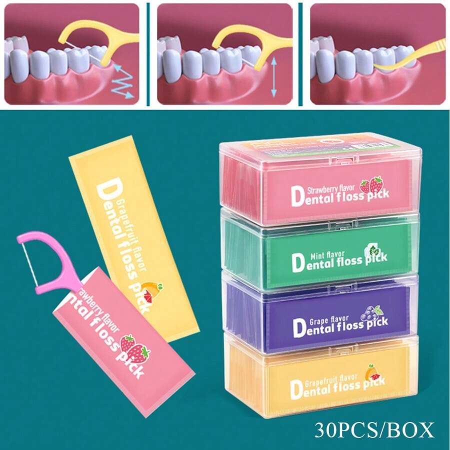 Fruit Flavored Dental Floss Pick (4 Flavors)