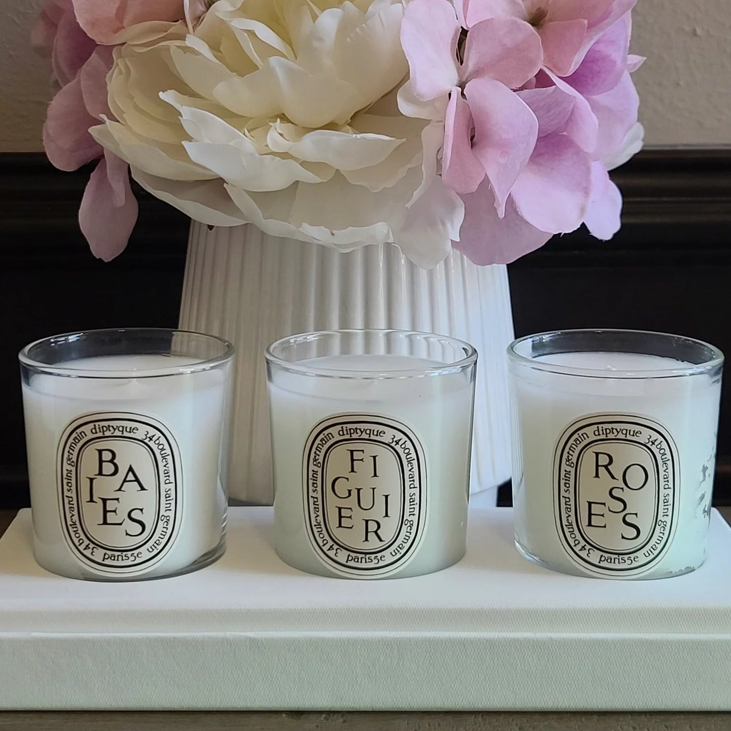 DIPTYQUE Votive Candle Trio : Baies, Figuier, Rose