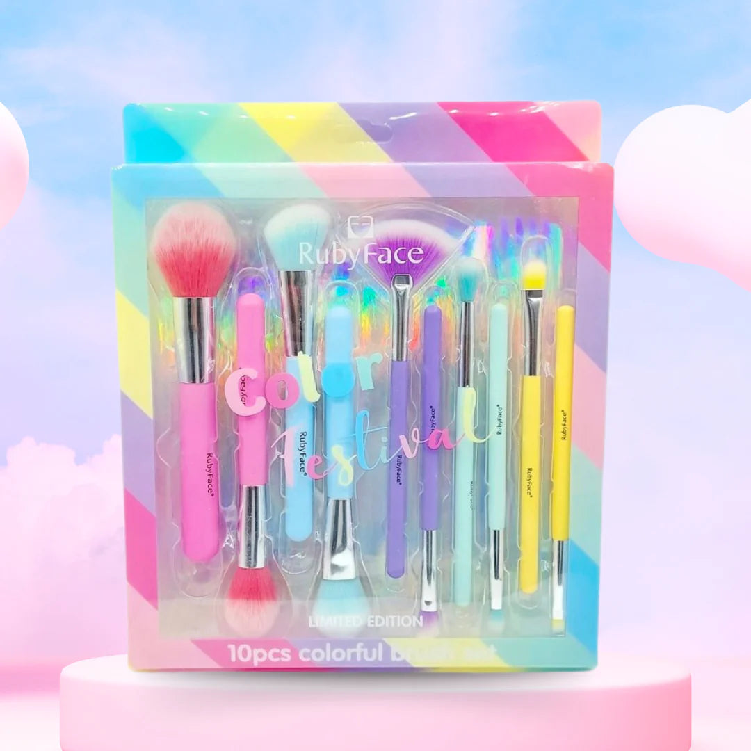 RUBYFACE Color Festival 10pcs Brush Set