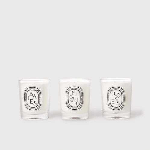 DIPTYQUE Votive Candle Trio : Baies, Figuier, Rose