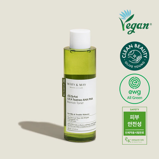 MARY & MAY Vegan CICA Tea Tree AHA PHA Toner (200ml)