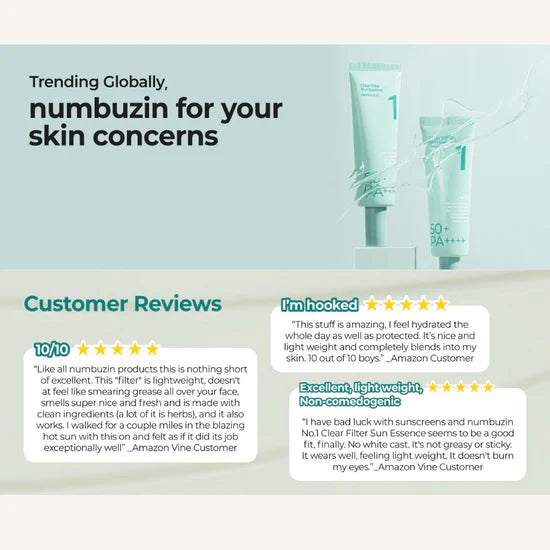 NUMBUZIN No.1 Clear Filter Sun Essence SPF50+ PA++++