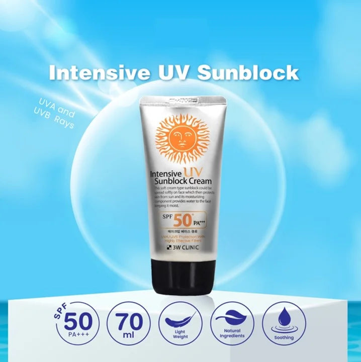3W CLINIC Intensive UV Sunblock Cream SPF50 PA+++