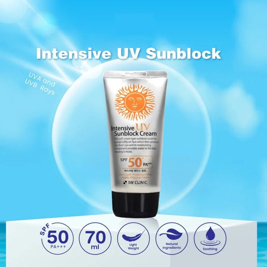 3W CLINIC Intensive UV Sunblock Cream SPF50 PA+++