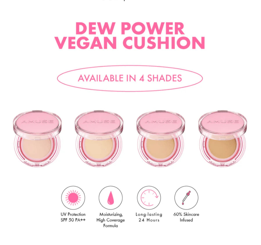 AMUSE Dew Power Vegan Cushion 04 Tan [NO BOX]