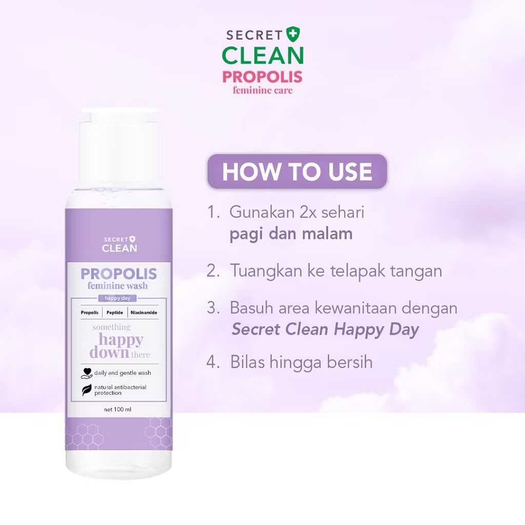 SECRET CLEAN Propolis Feminine Wash & Spray HAPPY DAY