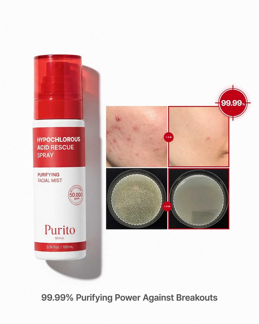 PURITO Hypochlorous Acid Rescue Spray 100ml