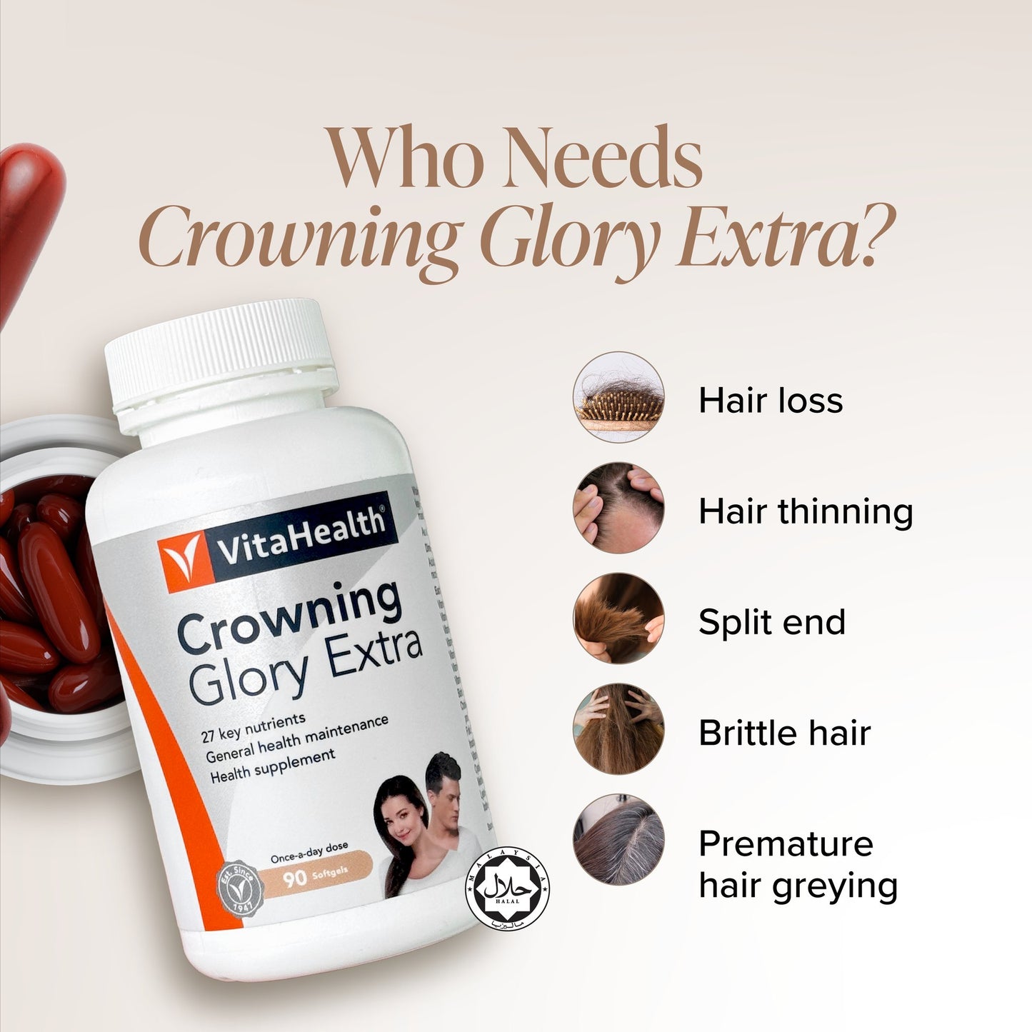 VITAHEALTH Crowning Glory Extra (30's/90's+30's)