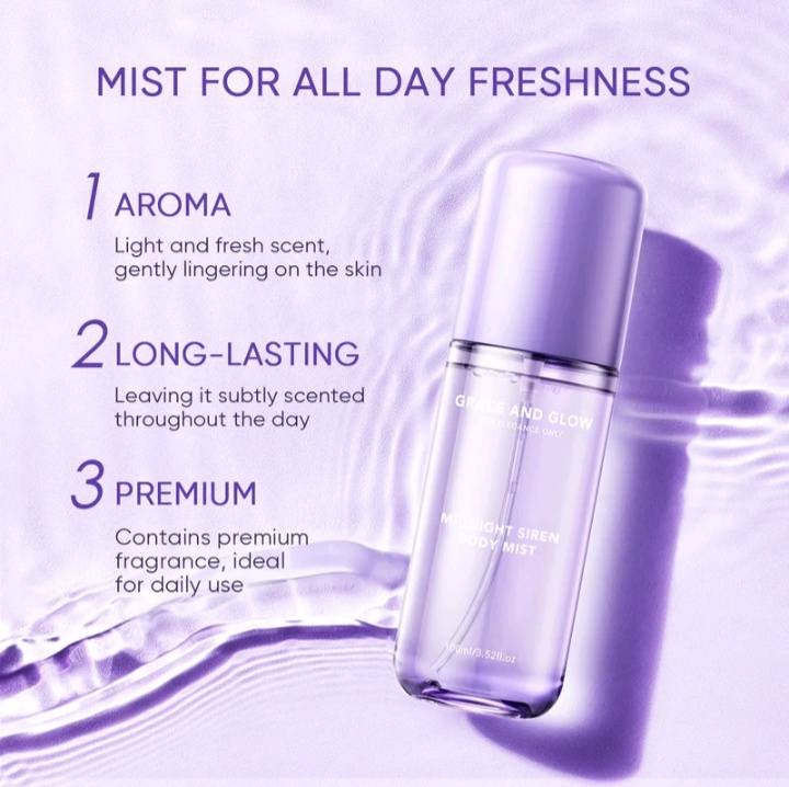 GRACE & GLOW Midnight Siren Vanilla Velvet Body Mist 100ml