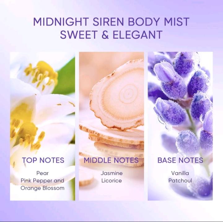 GRACE & GLOW Midnight Siren Vanilla Velvet Body Mist 100ml