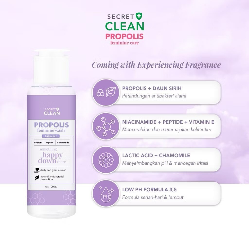 SECRET CLEAN Propolis Feminine Wash & Spray HAPPY DAY