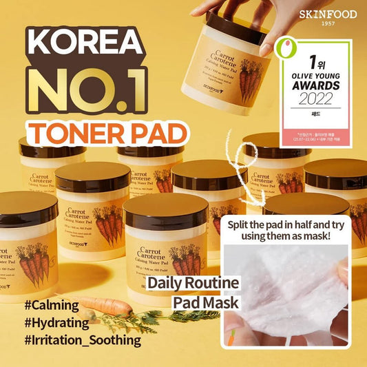 SKINFOOD Carrot Carotene Calming Water Pad (60 Pads / 2EA)