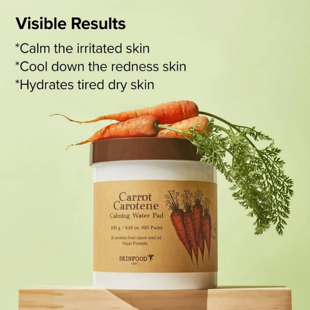 SKINFOOD Carrot Carotene Calming Water Pad (60 Pads / 2EA)