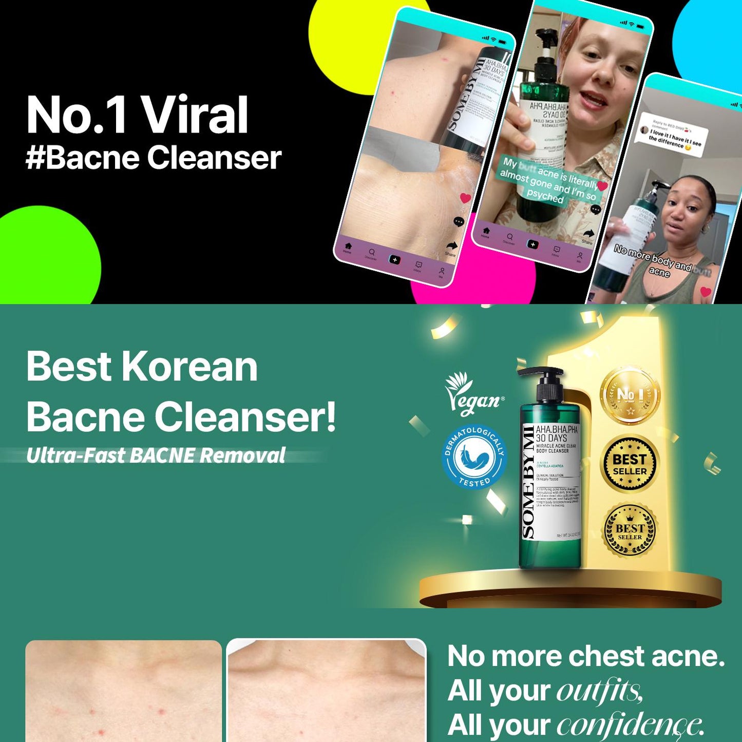 SOMEBYMI AHA BHA PHA 30Days Miracle Acne Clear Body Cleanser 400g