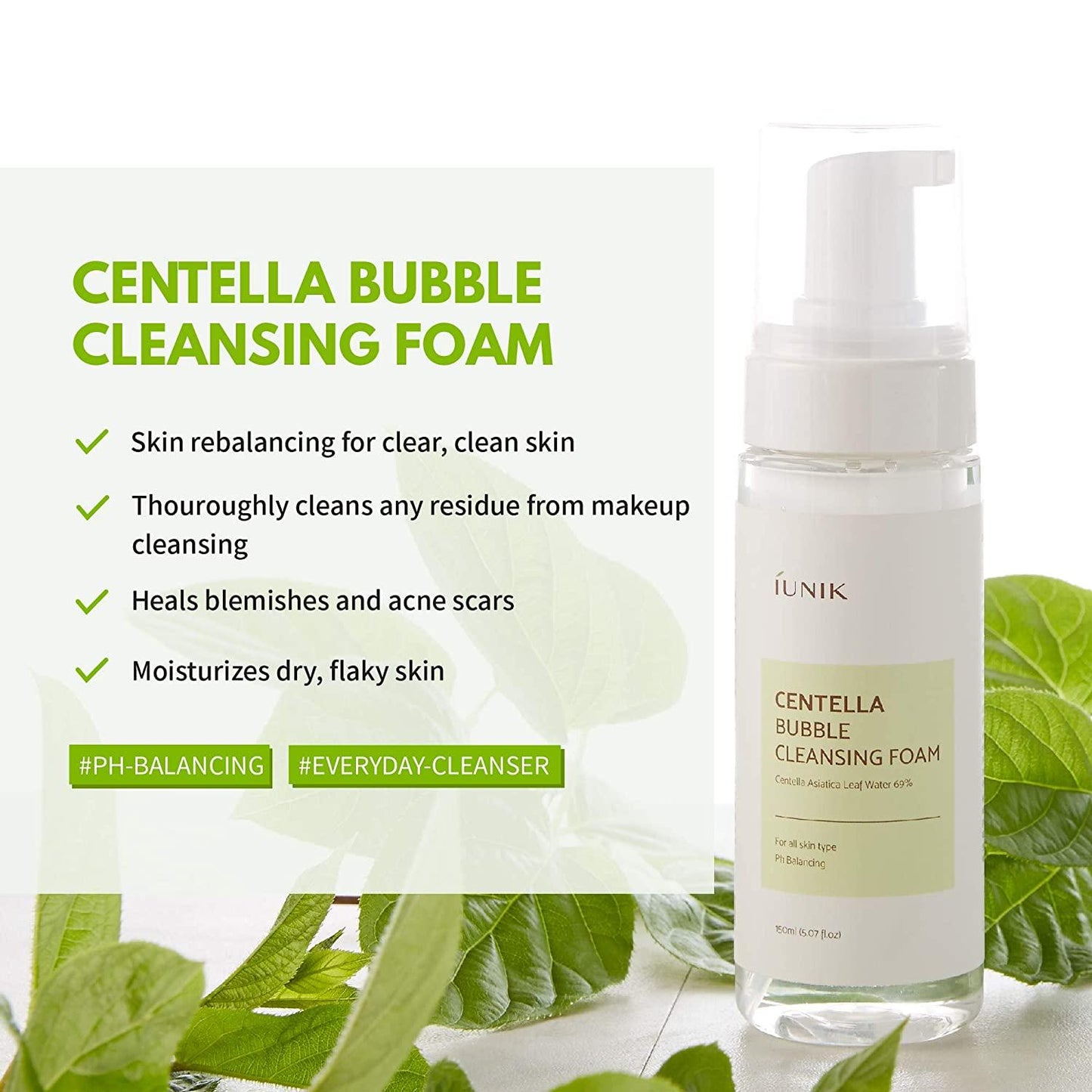 IUNIK Centella Bubble Cleansing Foam 150ml