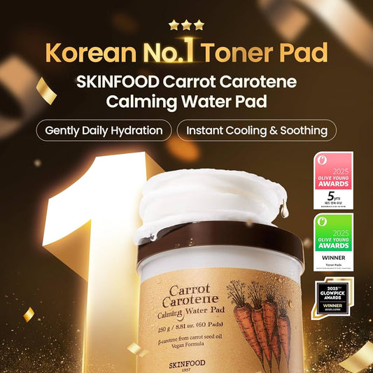 SKINFOOD Carrot Carotene Calming Water Pad (60 Pads / 2EA)