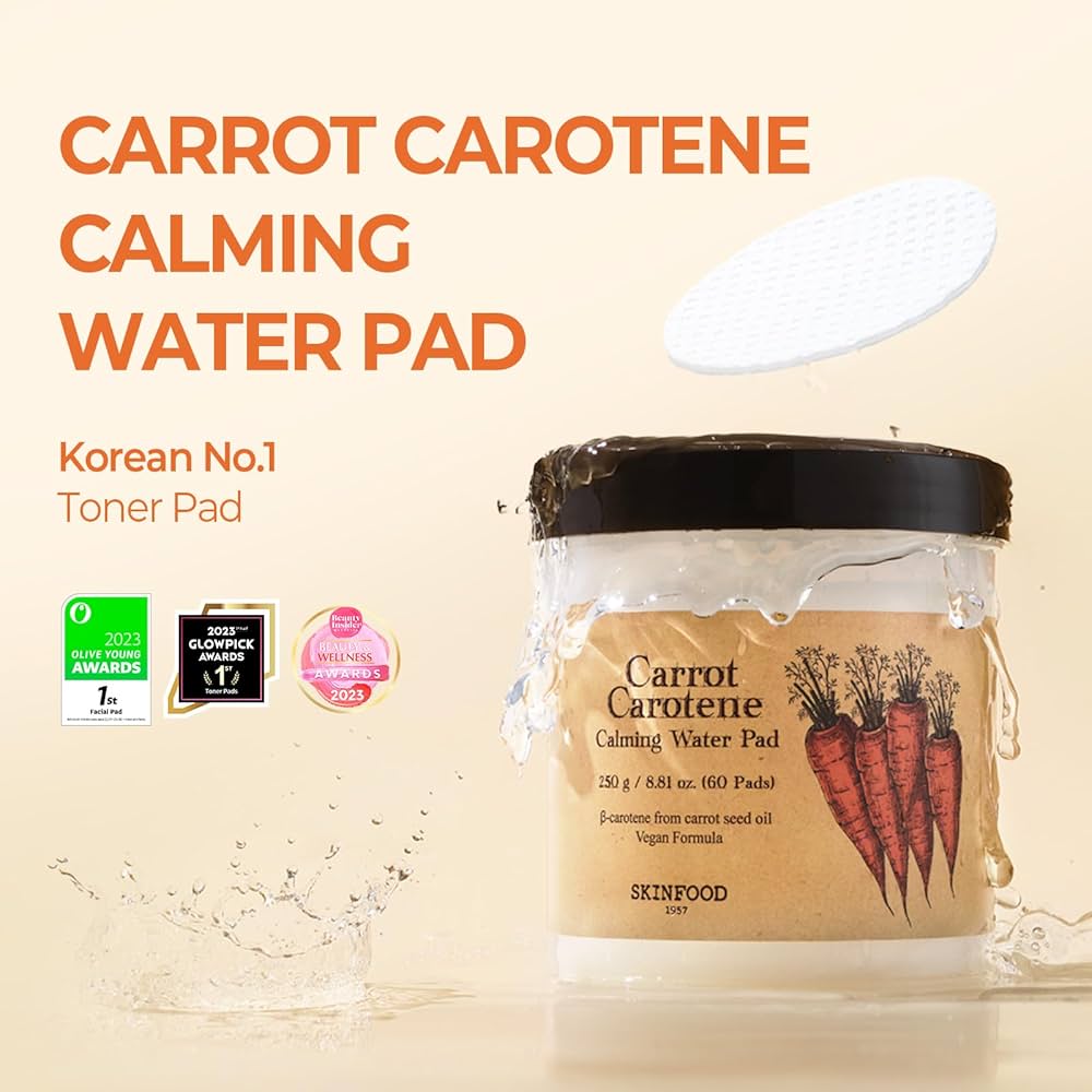 SKINFOOD Carrot Carotene Calming Water Pad (60 Pads / 2EA)