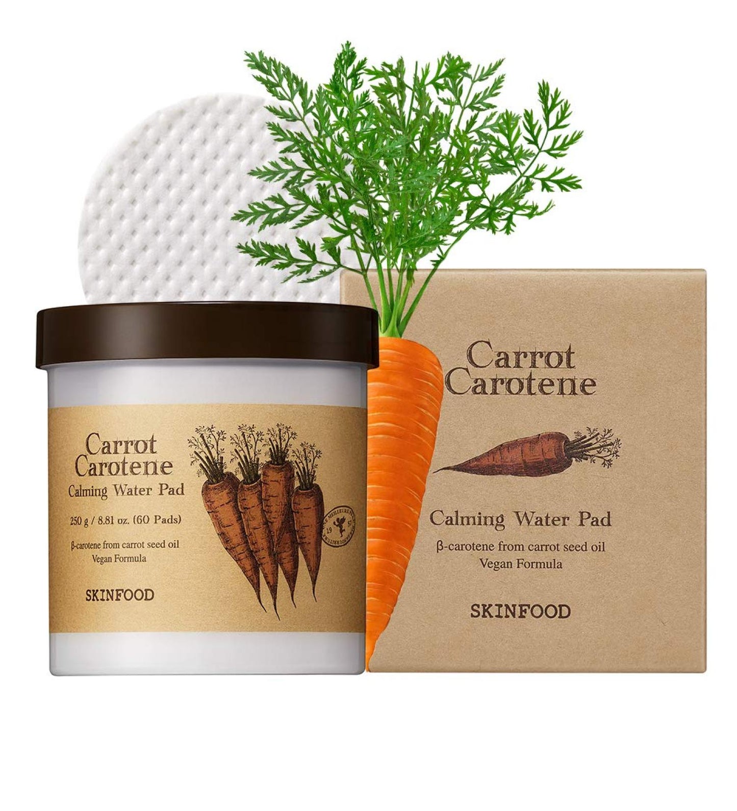 SKINFOOD Carrot Carotene Calming Water Pad (60 Pads / 2EA)