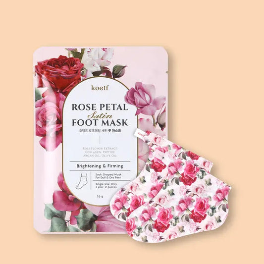 (2 FOR $10.00) KOELF Rose Petal Satin Foot Mask
