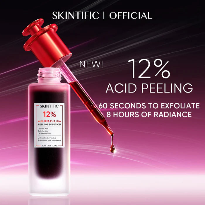 SKINTIFIC 12% AHA BHA PHA LHA Peeling Solution