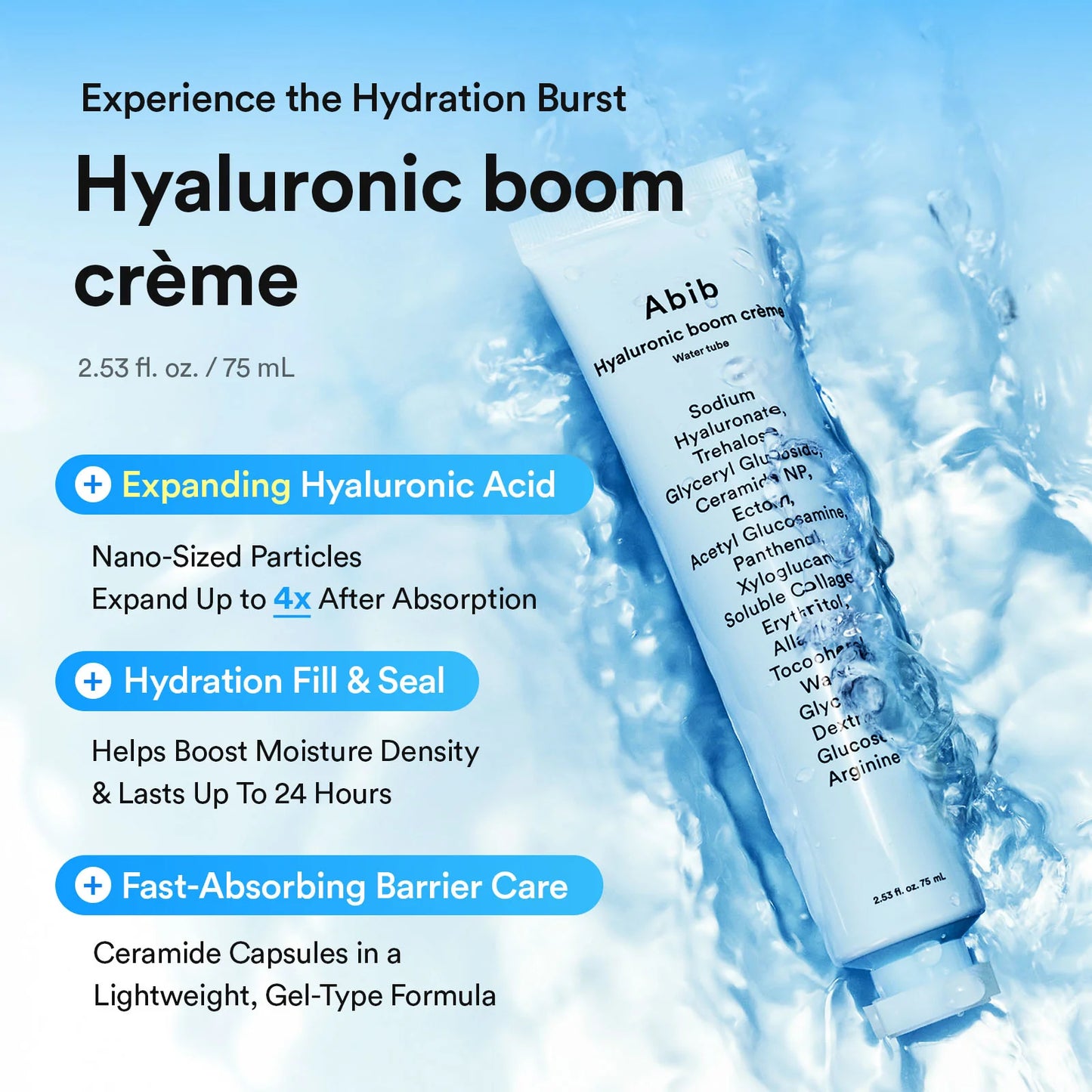 ABIB Hyaluronic Boom Creme Water Tube 75ml