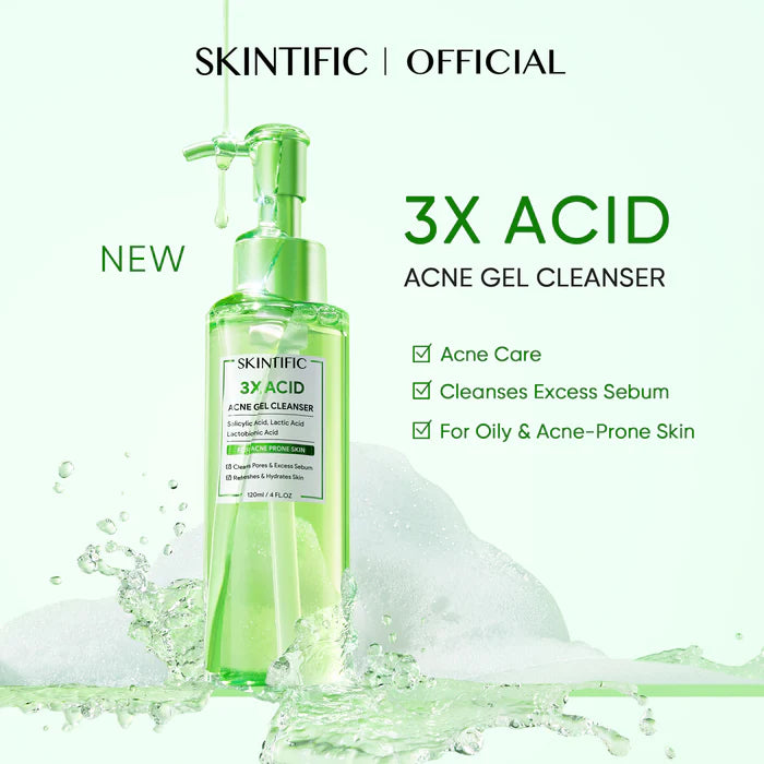 SKINTIFIC 3X Acid Acne Gel Cleanser